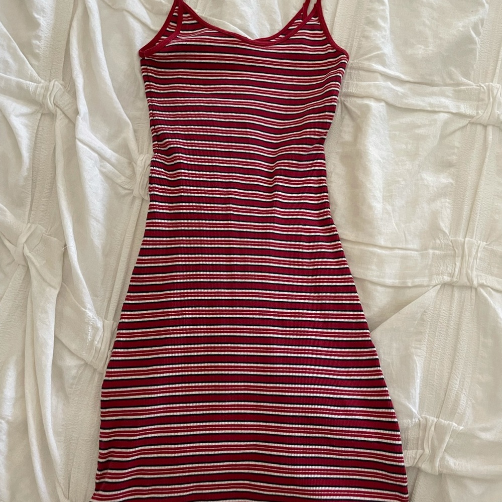 Stretchy striped mini dress